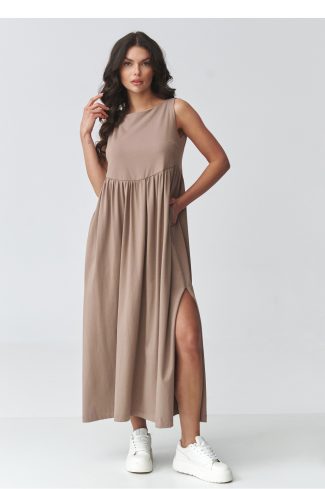 Brown Daydress in Day Dresses with Cotton and Spandex