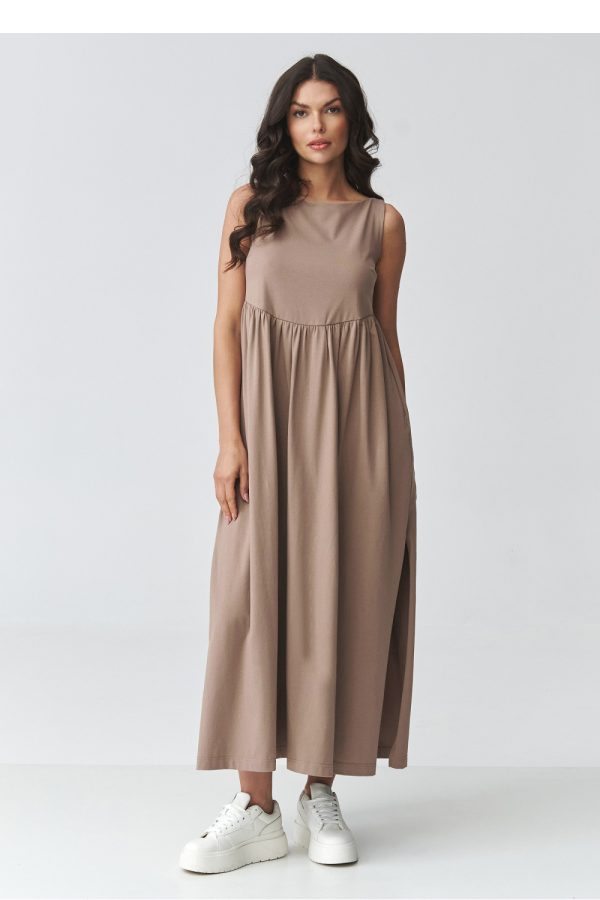 Brown Daydress in Day Dresses with Cotton and Spandex