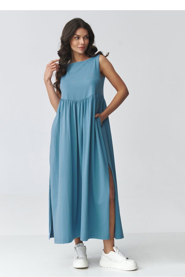 Blue Daydress in Day Dresses with Cotton and Spandex
