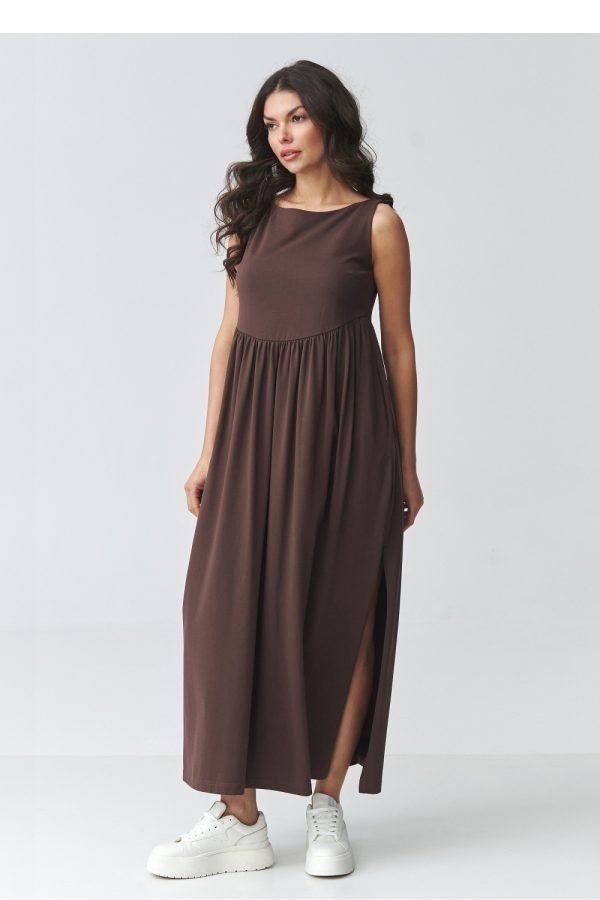 Brown Daydress in Day Dresses with Cotton and Spandex