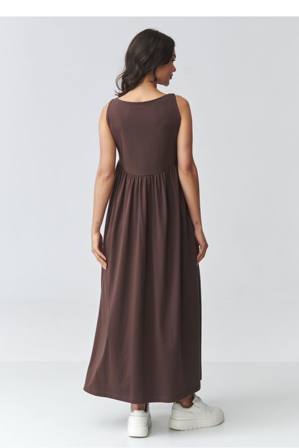 Brown Daydress in Day Dresses with Cotton and Spandex