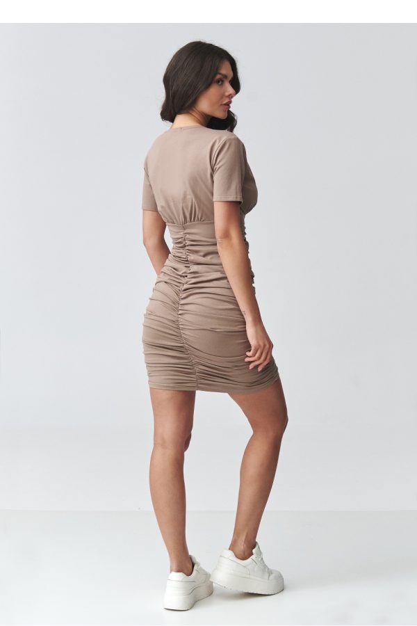 Brown Daydress in Day Dresses with Cotton and Spandex