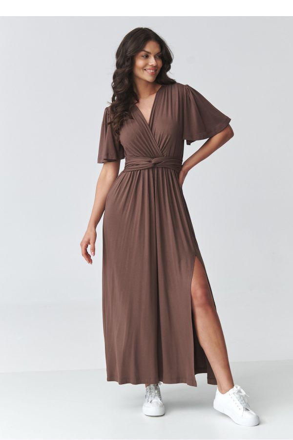 Brown Daydress in Day Dresses with Spandex and Viscose