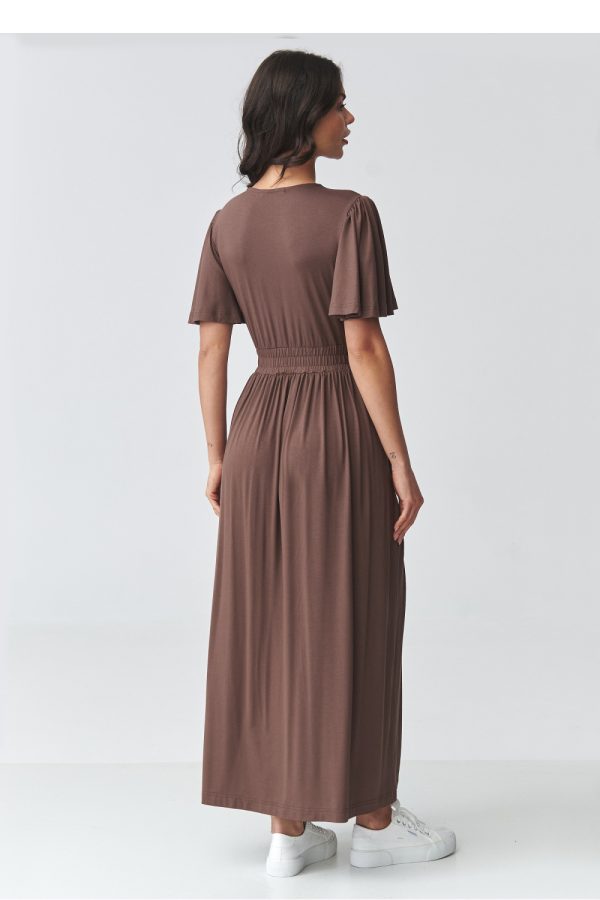 Brown Daydress in Day Dresses with Spandex and Viscose
