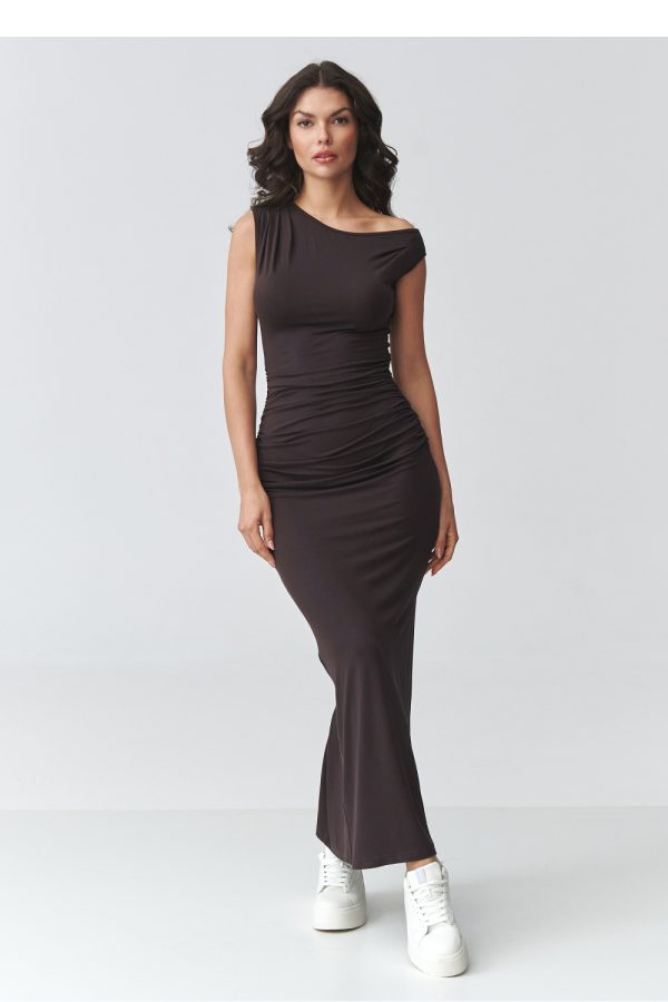 Brown Daydress in Day Dresses with Spandex and Viscose