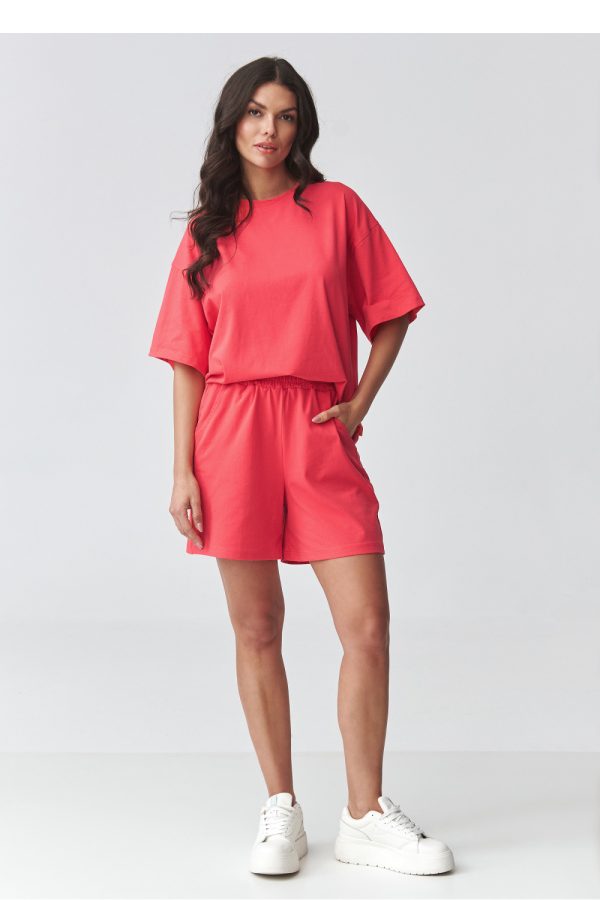 Pink Set in Pants, Trousers, Shorts with Cotton and Spandex