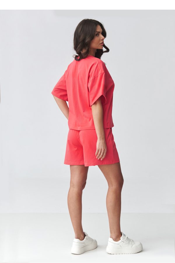 Pink Set in Pants, Trousers, Shorts with Cotton and Spandex