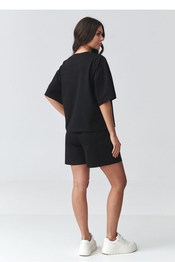 Black Set in Pants, Trousers, Shorts with Cotton and Spandex