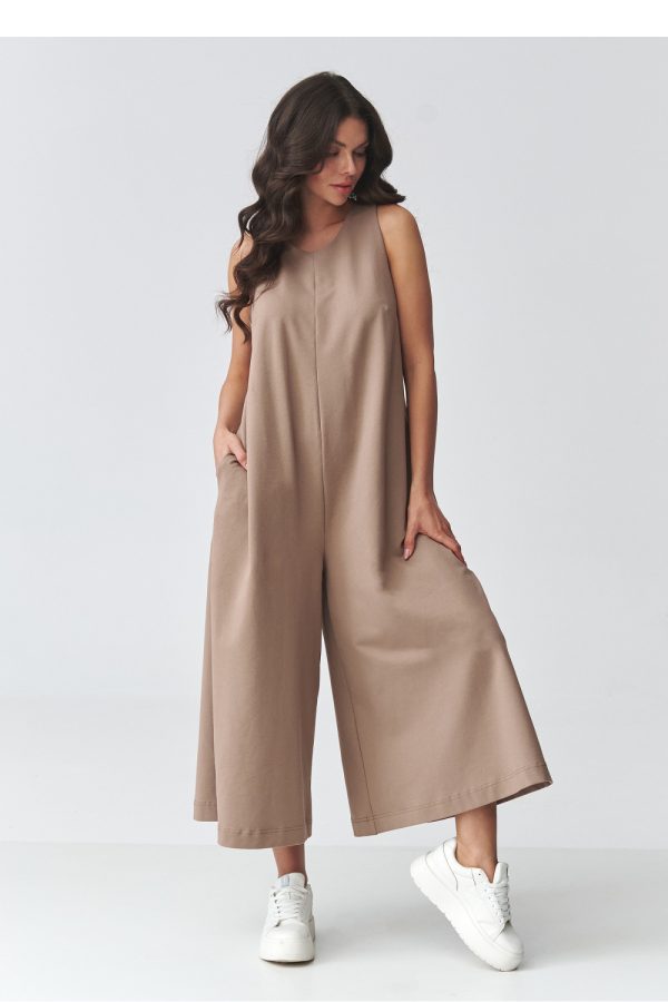 Brown Suit in Playsuits For Women with Cotton and Spandex