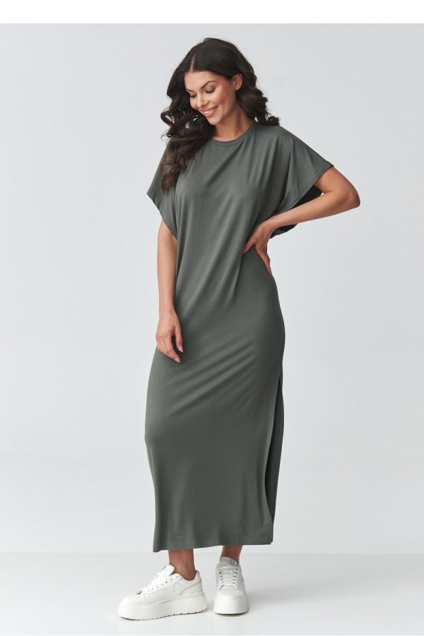Green Daydress in Day Dresses with Spandex and Viscose