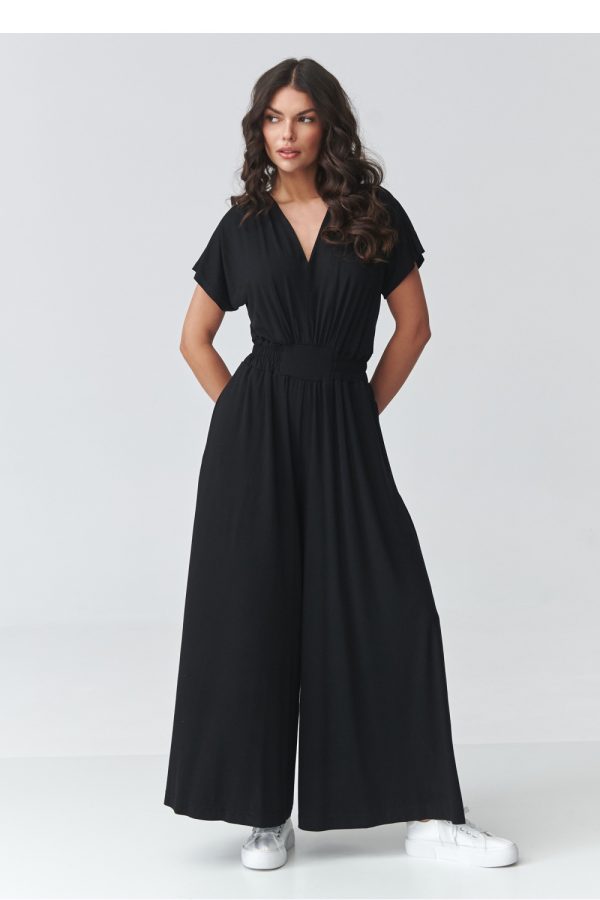 Black Suit in Playsuits For Women with Spandex and Viscose