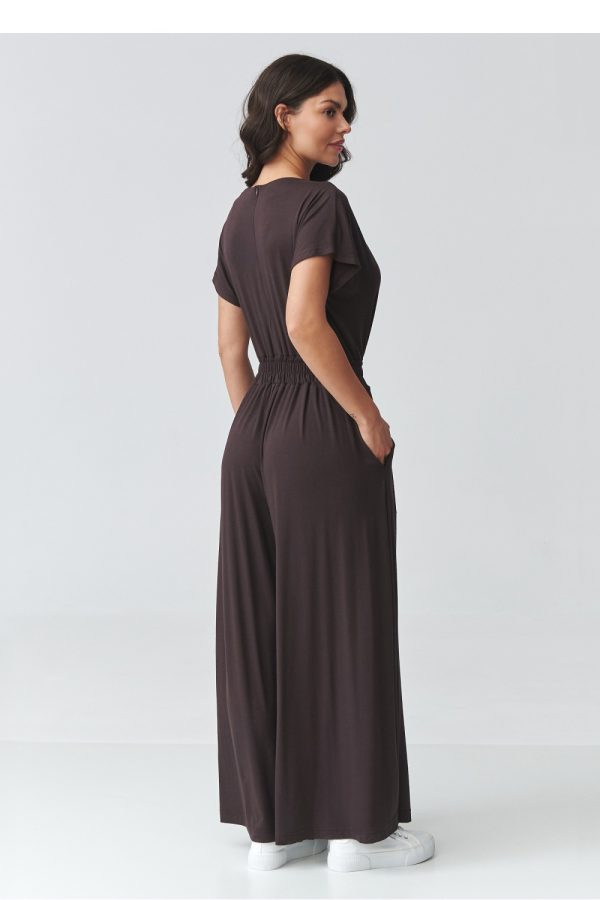 Brown Suit in Playsuits For Women with Spandex and Viscose