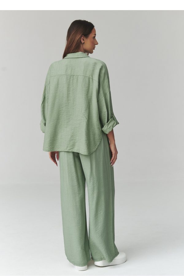 Green Set in Pants, Trousers, Shorts with Viscose