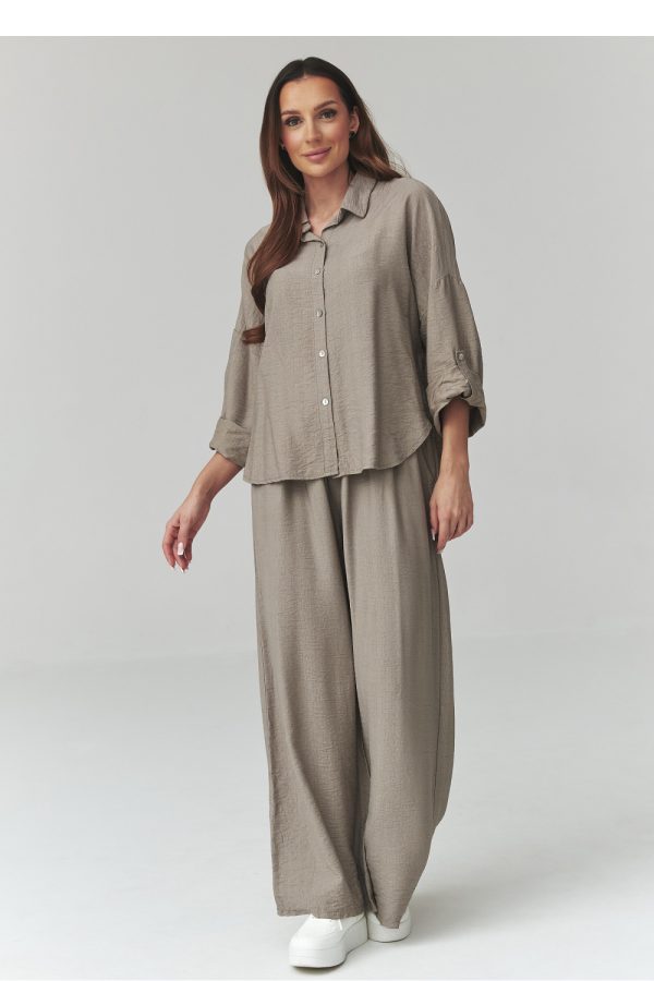 Brown Set in Pants, Trousers, Shorts with Viscose