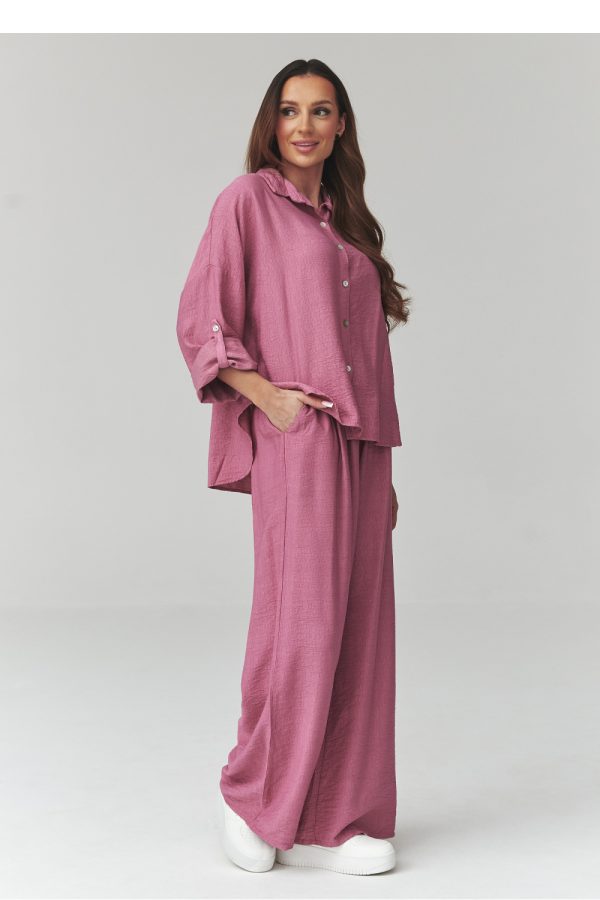 Pink Set in Pants, Trousers, Shorts with Viscose