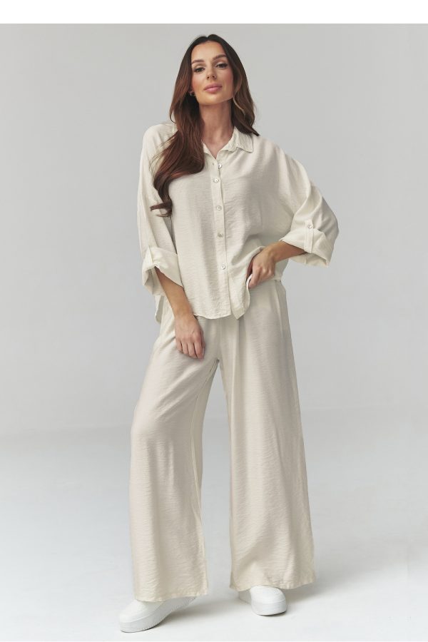 Beige Set in Pants, Trousers, Shorts with Viscose
