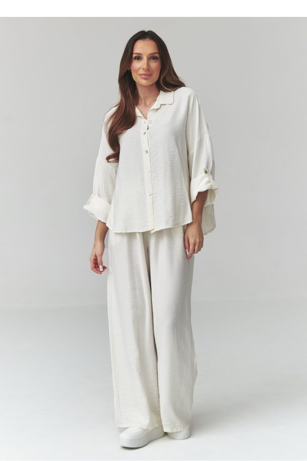 Beige Set in Pants, Trousers, Shorts with Viscose