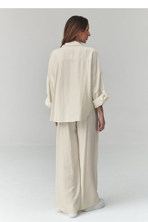 Beige Set in Pants, Trousers, Shorts with Viscose