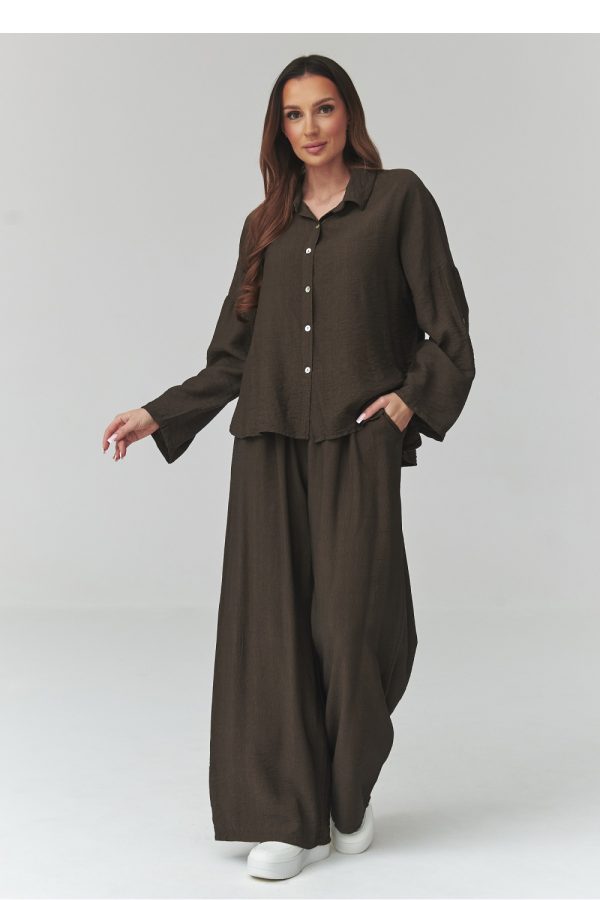 Brown Set in Pants, Trousers, Shorts with Viscose