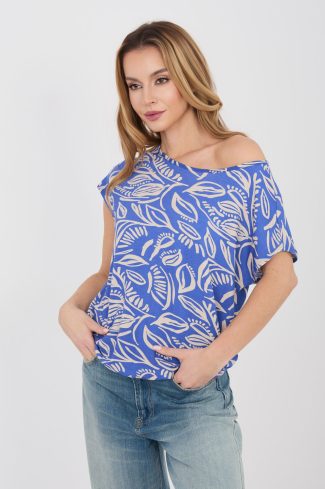 Blue Blouse in Women`s Blouses, Tunics with Viscose