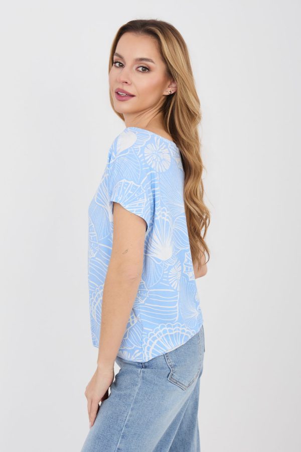Blue Blouse in Women`s Blouses, Tunics with Viscose