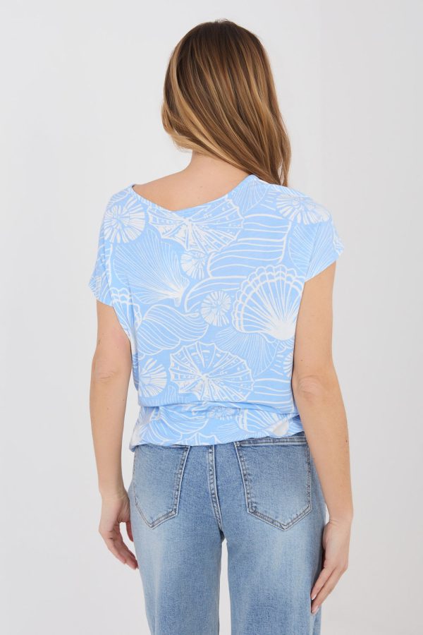 Blue Blouse in Women`s Blouses, Tunics with Viscose