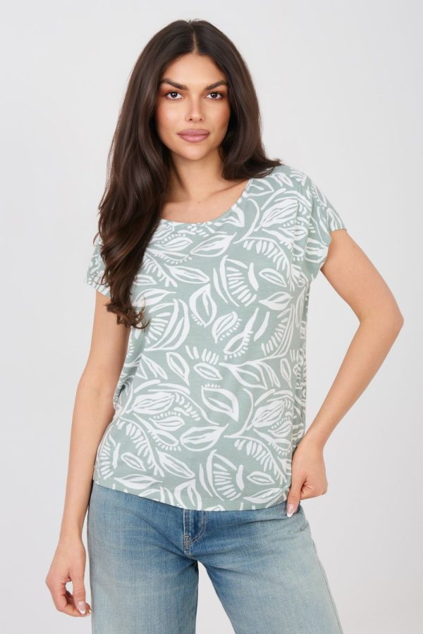 Green Blouse in Women`s Blouses, Tunics with Viscose