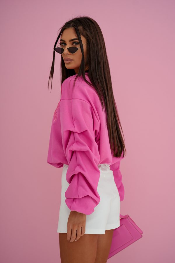 Pink Sweatshirt in Sweatshirts For Women with Cotton and Spandex