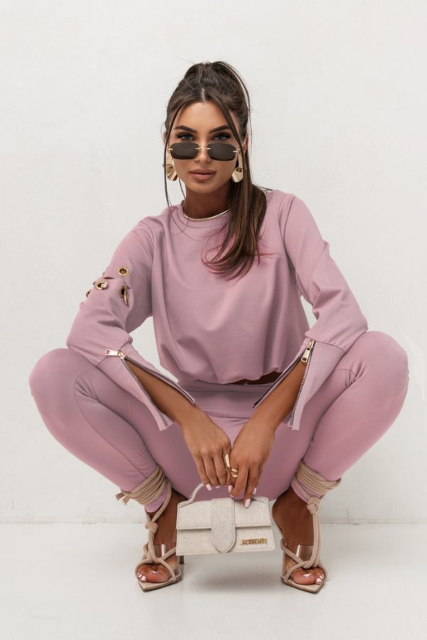 Pink Set in Pants, Trousers, Shorts with Spandex and Viscose