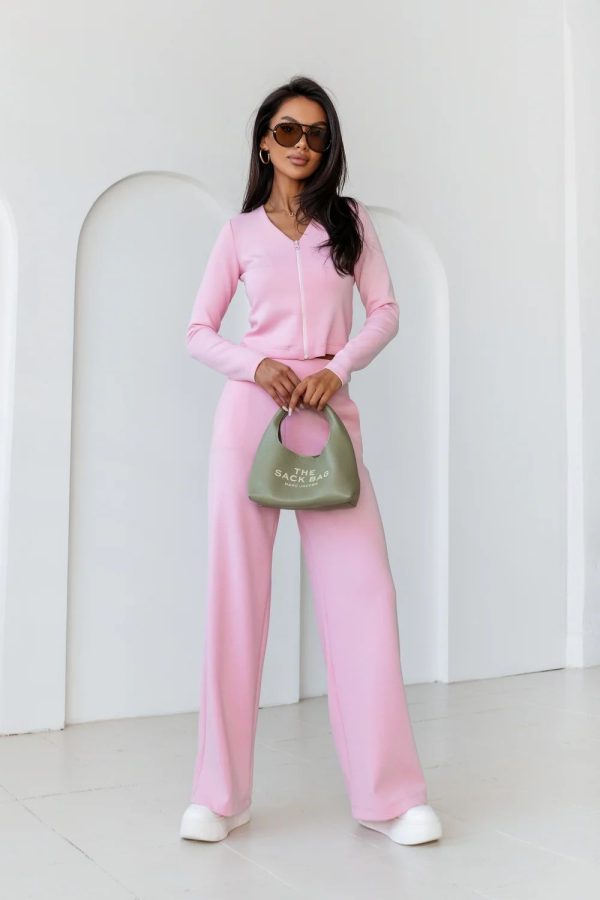 Pink Set in Pants, Trousers, Shorts with Spandex and Viscose
