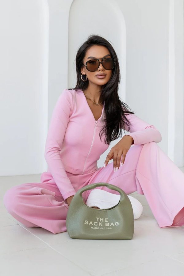 Pink Set in Pants, Trousers, Shorts with Spandex and Viscose
