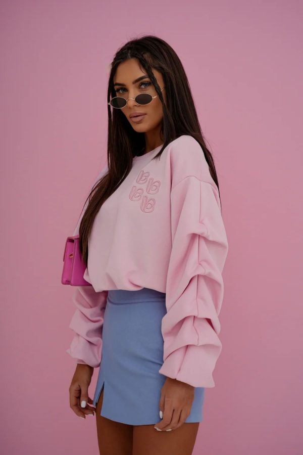 Pink Sweatshirt in Sweatshirts For Women with Cotton and Spandex
