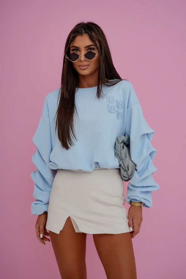 Blue Sweatshirt in Sweatshirts For Women with Cotton and Spandex