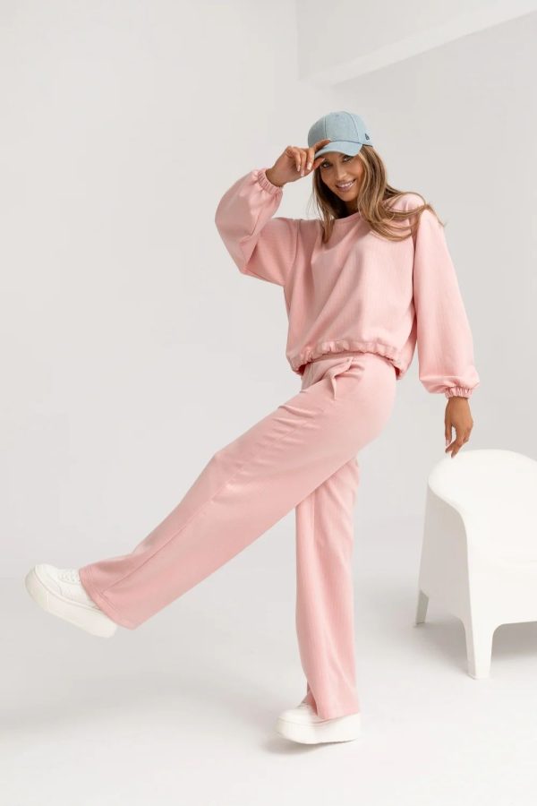 Pink Set in Pants, Trousers, Shorts with Spandex and Viscose