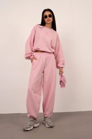 1118484 Pink Set in Pants, Trousers, Shorts with Cotton and Spandex