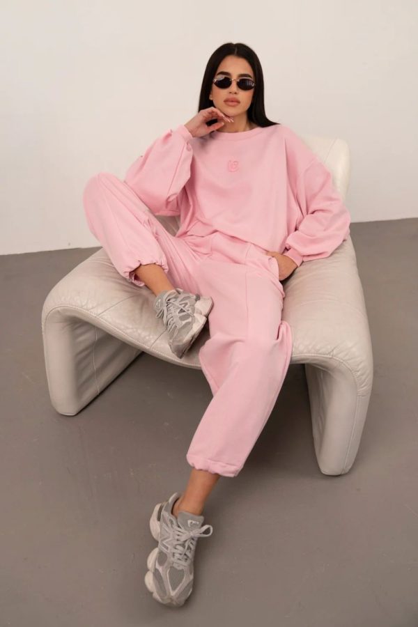 Pink Set in Pants, Trousers, Shorts with Cotton and Spandex