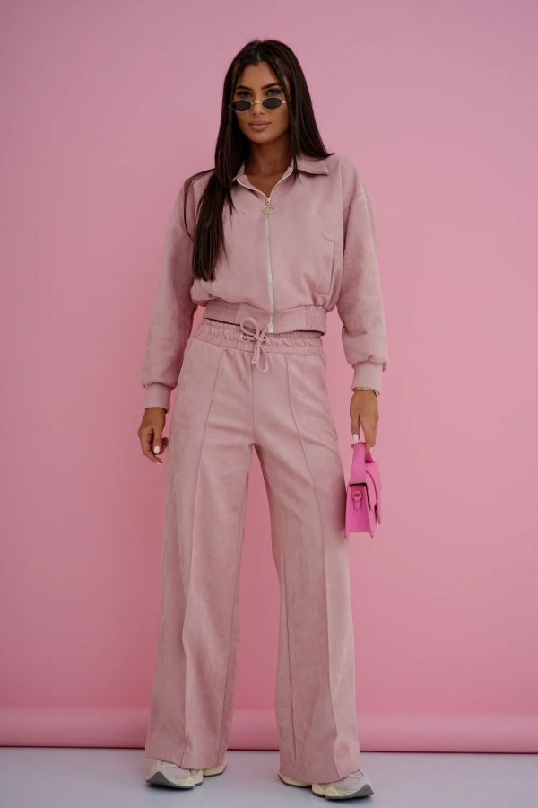 Pink Set in Pants, Trousers, Shorts with Spandex and Viscose