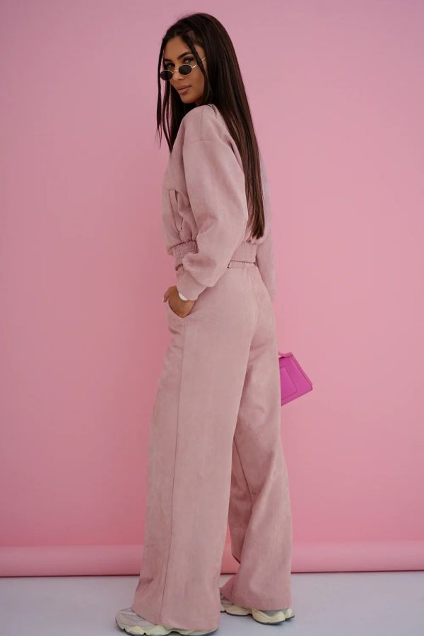 Pink Set in Pants, Trousers, Shorts with Spandex and Viscose