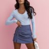 Blue Blouse in Women`s Blouses, Tunics with Cotton and Spandex
