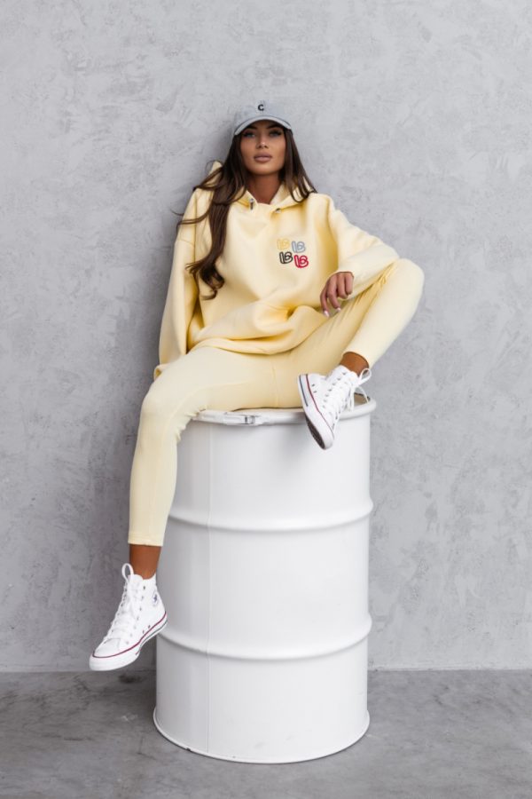 Yellow Set in Pants, Trousers, Shorts with Cotton and Spandex