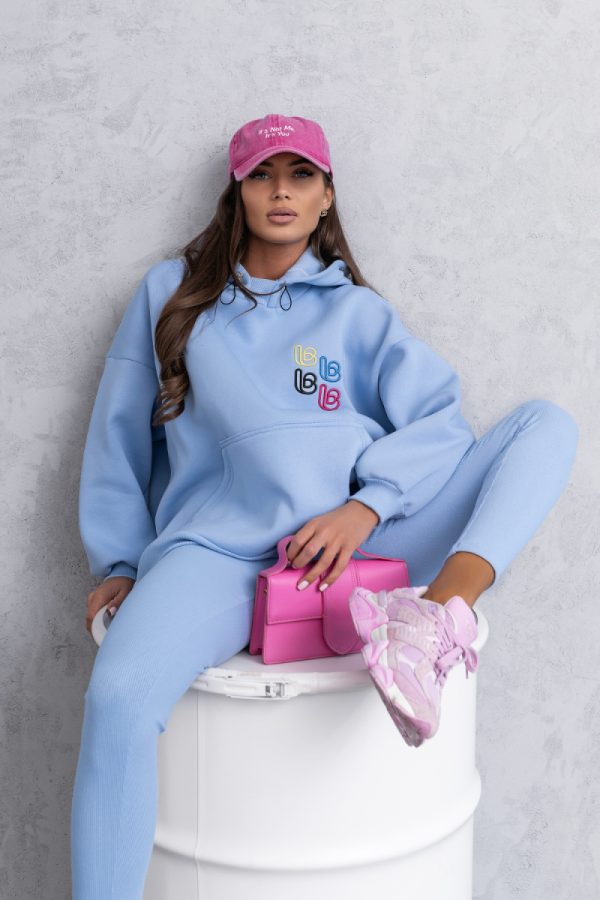 Blue Set in Pants, Trousers, Shorts with Cotton and Spandex
