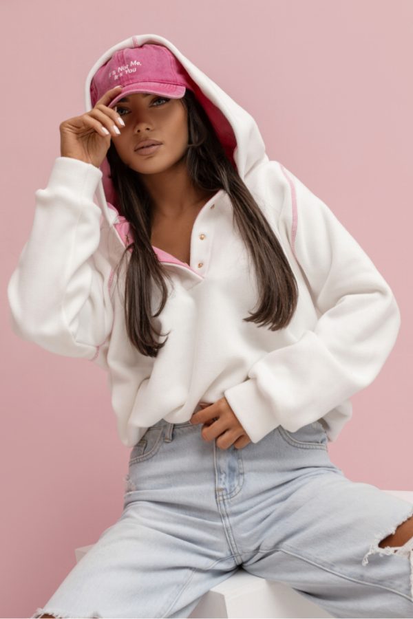 Beige Sweatshirt in Sweatshirts For Women with Cotton and Spandex