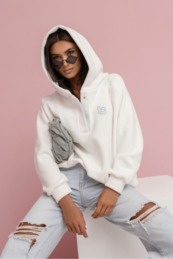 Beige Sweatshirt in Sweatshirts For Women with Cotton and Spandex