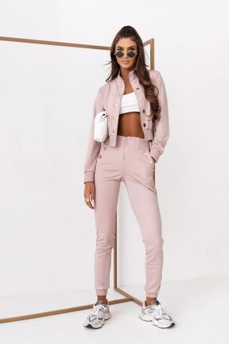 Pink Set in Pants, Trousers, Shorts with Spandex and Viscose