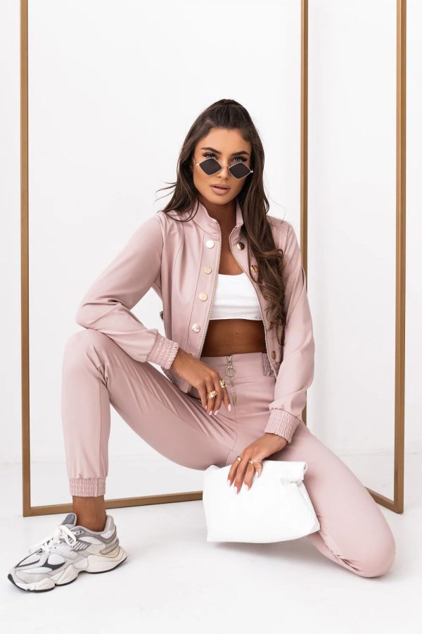 Pink Set in Pants, Trousers, Shorts with Spandex and Viscose
