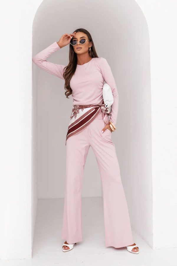 Pink Set in Pants, Trousers, Shorts with Spandex and Viscose