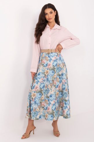 Blue Skirt in Skirts with Spandex and Polyester