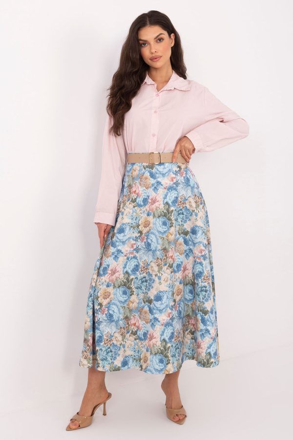 Blue Skirt in Skirts with Spandex and Polyester