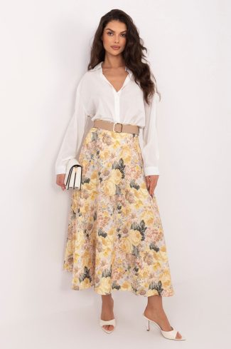 Yellow Skirt in Skirts with Spandex and Polyester