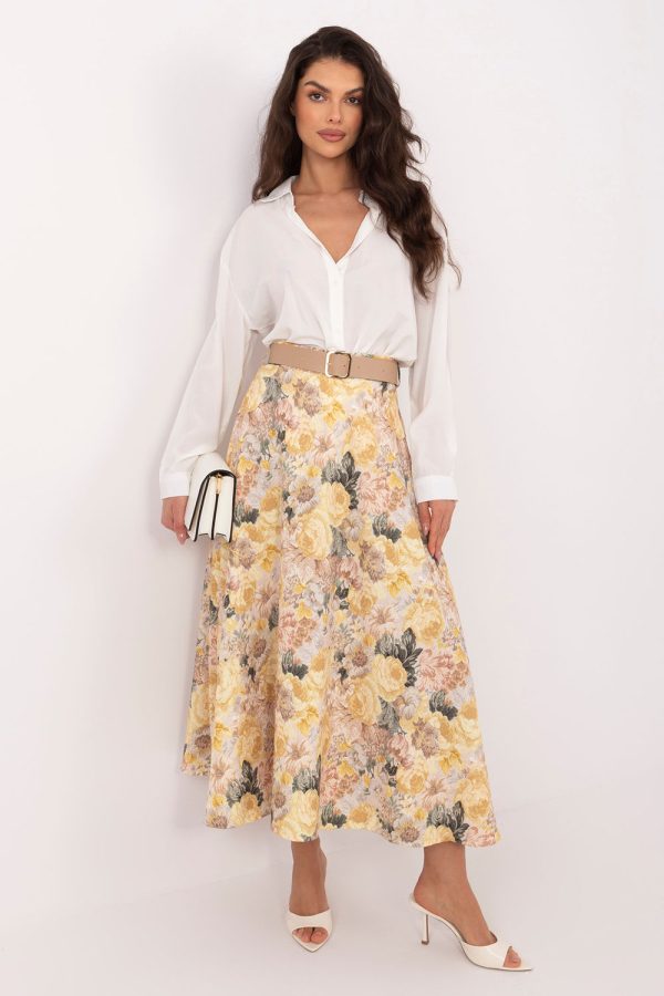 Yellow Skirt in Skirts with Spandex and Polyester